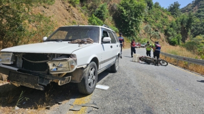 Köşk'te otomobil ile motosikletin karıştığı trafik kazasında motosiklet sürücüsü ağır