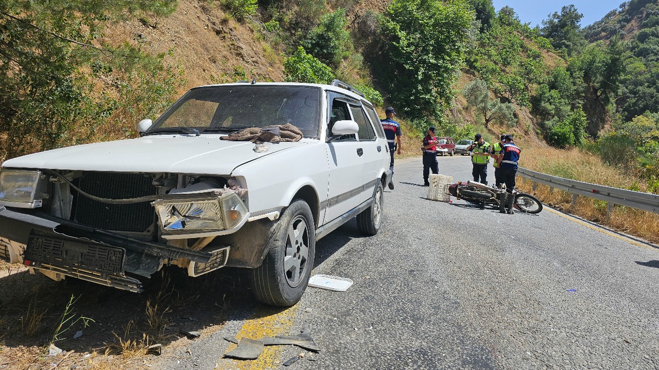 Köşk'te otomobil ile motosikletin karıştığı trafik kazasında motosiklet sürücüsü ağır