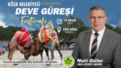 Köşk Belediyesi'nin düzenlediği 14. Geleneksel Deve Güreşleri Festivali için geri