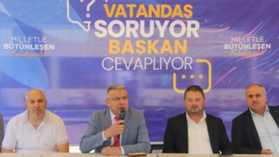 Köşk Belediyesi Meydan Parkı'nda vatandaşlarla biraraya gelen Belediye Başkanı Nuri