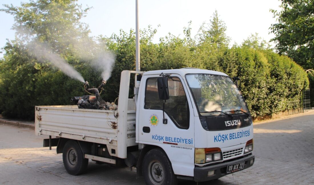 Köşk’te haşerelere karşı yaz mesaisi başladı Köşk Belediye Başkanı Nuri Güler'in talimatıyla yaz mevsimine hazırlıklarını hızlandıran