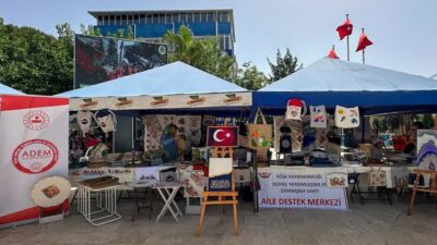 Köşk Aile Destek Merkezi (ADEM) kursiyerlerinin hazırladığı el emeği ürünler,