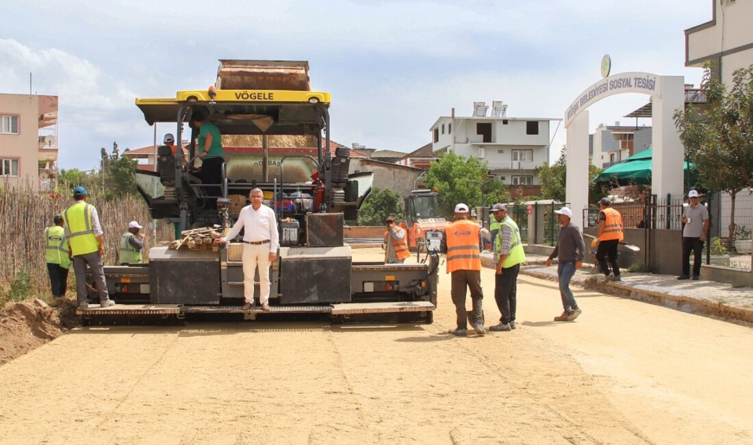 Köşk Belediyesi, Çarşı Mahallesi’nde altyapı çalışmaları tamamlanan bölgelerde asfaltlama öncesi