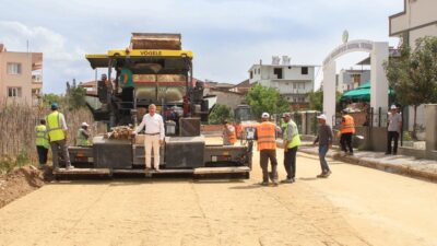 Köşk Belediyesi, Çarşı Mahallesi’nde altyapı çalışmaları tamamlanan bölgelerde asfaltlama öncesi