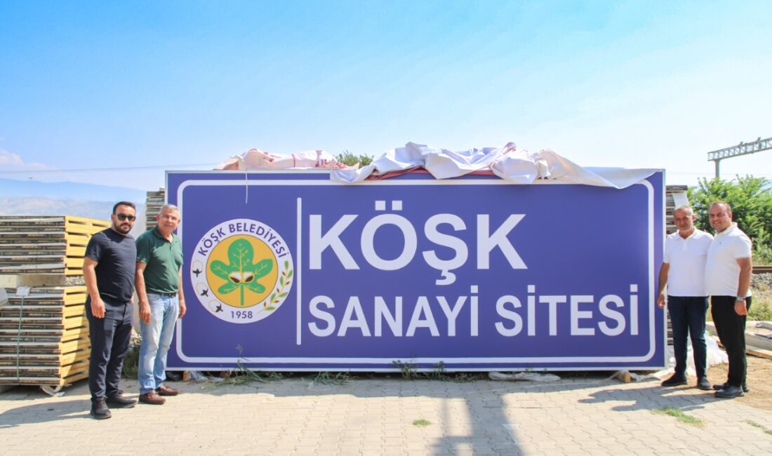 Köşk Sanayi Sitesine yeni giriş totemi Köşk Belediyesi tarafından, sanayi sitesi esnafının talebi üzerine Köşk Sanayi